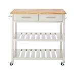 Glenville Grey Kitchen Cart with 2 Shelves