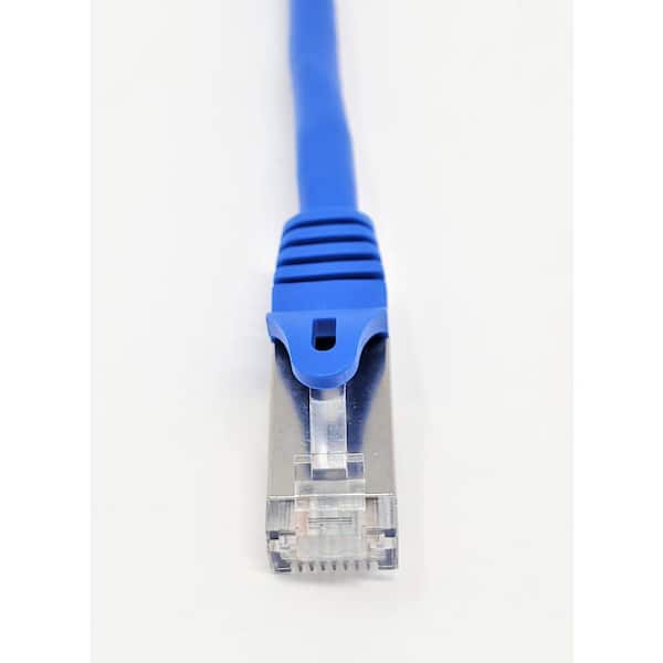 Micro Connectors, Inc 100 ft. CAT 7 SFTP 26AWG Double Shielded RJ45  Snagless Ethernet Cable, Blue E11-100BL - The Home Depot