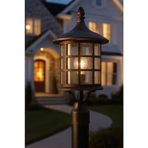 KICHLER Salisbury 1-Light Black Aluminum Hardwired Waterproof