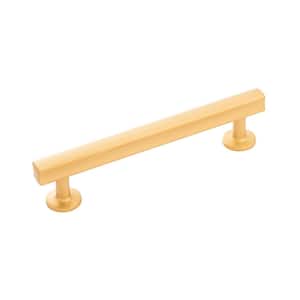 Woodward Collection Pull 5-1/16 in. (128mm) Center to Center Brushed Golden Brass Finish Modern Zinc Bar Pull (1 Pack )