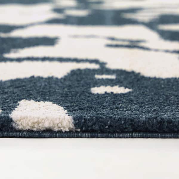 Mila Blue/Cream 8 ft. x 10 ft. Area Rug