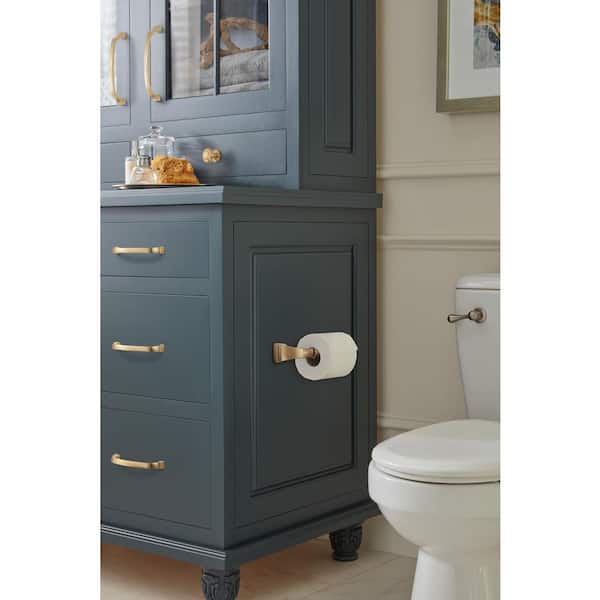 Revitalize 7-7/8 in. (200 mm) L Single Post Toilet Paper Holder in Champagne Bronze