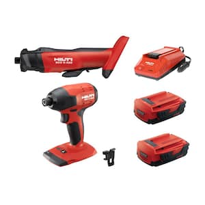 22-Volt Li-Ion Cordless Brushless Impact Driver, Cut Out Tool Combo Kit with (2) 22/2.6 Batteries, Charger and Clip