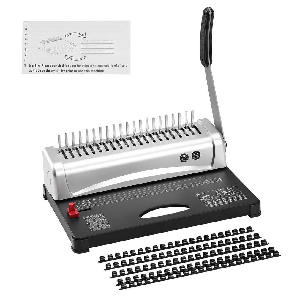 Binding Machine, Comb Binding Machine 21-Holes Binding 450 Sheets, Book Binder Machine Tile Cutter Steel Blade