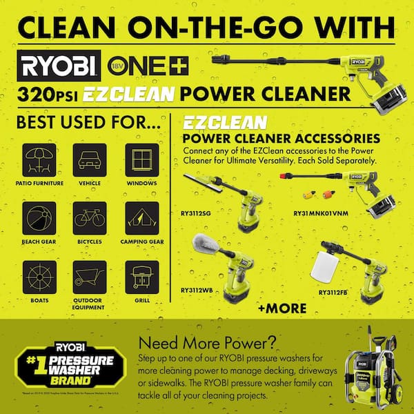 RYOBI EZClean Power Cleaner Foam Blaster Accessory RY3112FB - The Home Depot