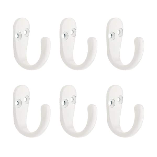 Liberty 1-13/16 in. White Single Wall Hook (6-Pack) B12093V-W-U - The Home  Depot