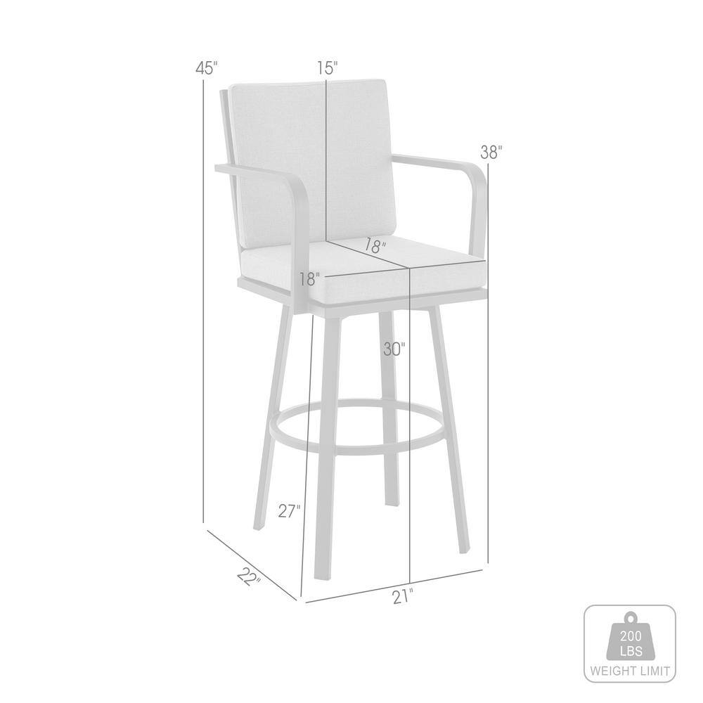 Eucalyptus Wood Outdoor Bar Stool with Cushions