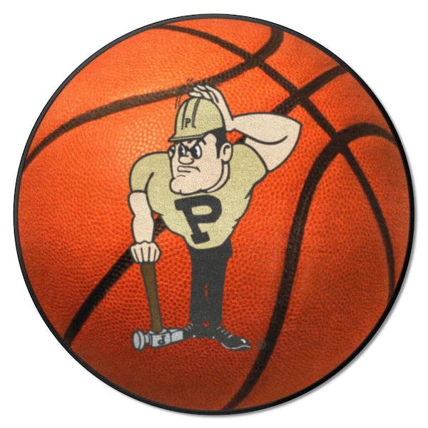 FANMATS Purdue Boilermakers Orange 2 ft. Round Basketball Area Rug