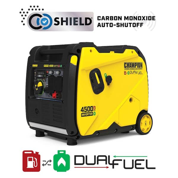 4500-Watt Electric Start Dual Fuel RV Ready Portable Inverter Generator with CO Shield and Quiet Technology