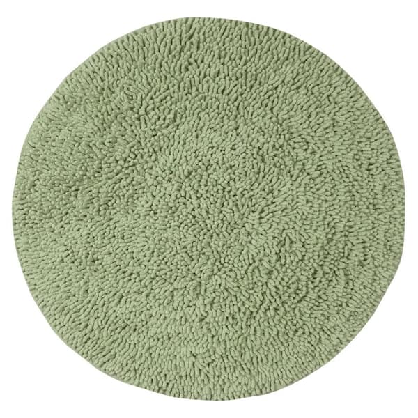HOME WEAVERS INC Fantasia Collection 100% Cotton Tufted Non-Slip Bath Rugs, 25 in. x25 in. Round, Green