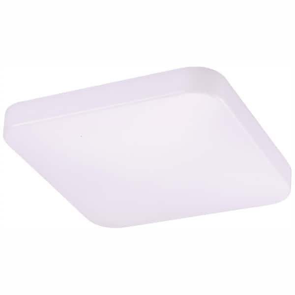 TriGlow 23-Watt White Square Cloud Fixture 14 in. Dimmable Integrated LED Flush Mount