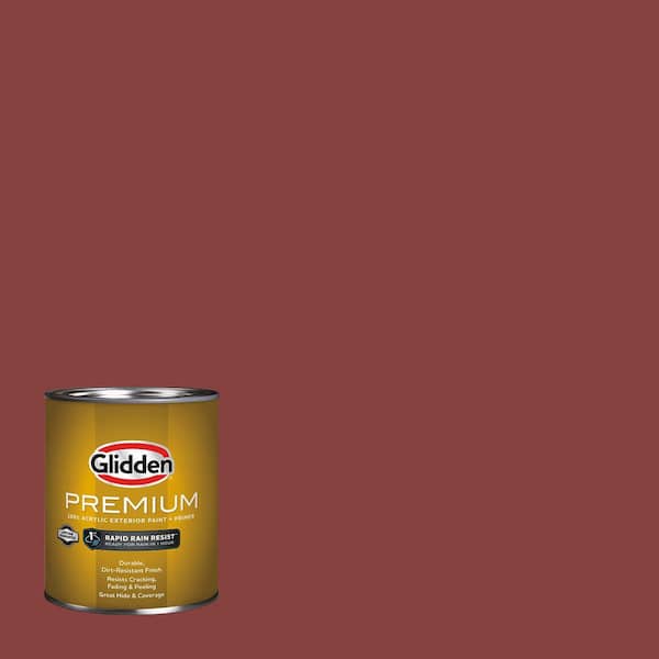 Glidden Premium 1 qt. PPG1056-7 Brick Dust Satin Exterior Latex