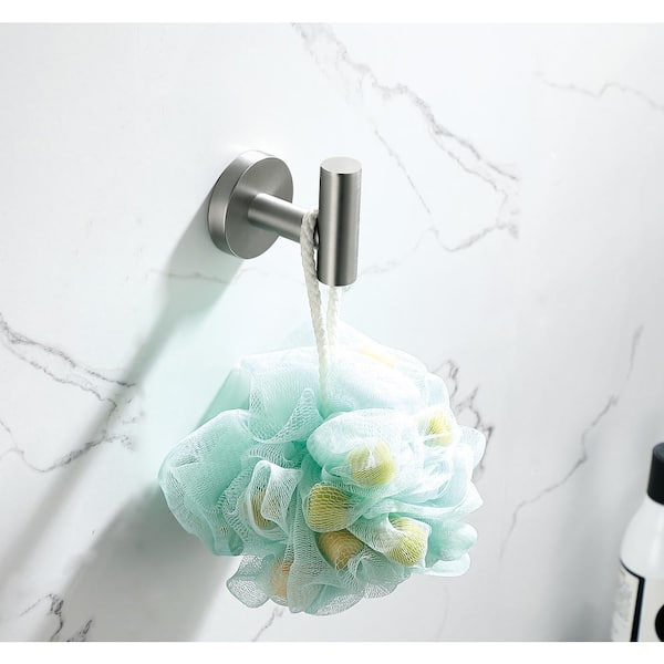 Bathroom 2-Piece J-Hook Robe/Towel Hook Towel Hook in Stainless Steel Brushed Nickel
