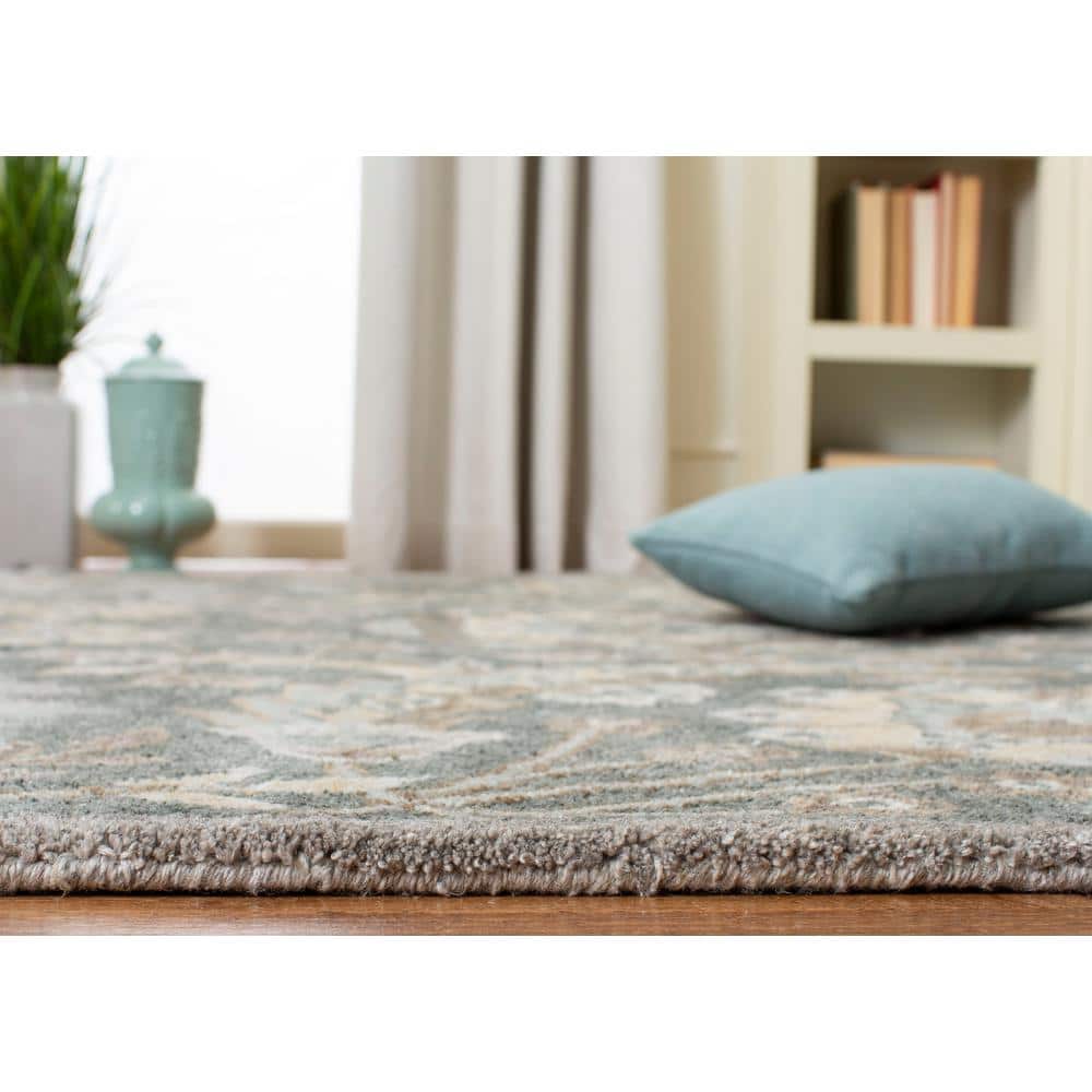 Bella 4' x 6' Gray and Multi Hand-Tufted Wool Rug