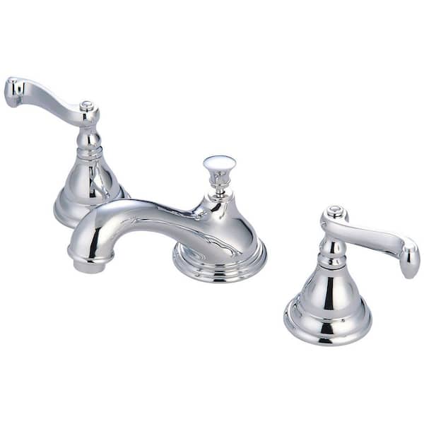 Kingston Brass Royale 2-Handle 8 in. Widespread Bathroom Faucets with Brass Pop-Up in Polished Chrome