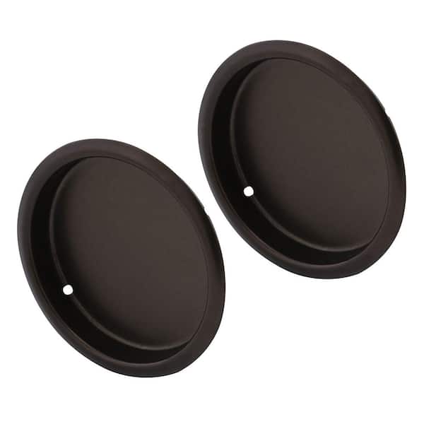 Closet Door Pull, Flush, 2-1/8 in., Classic Bronze (2-pack)