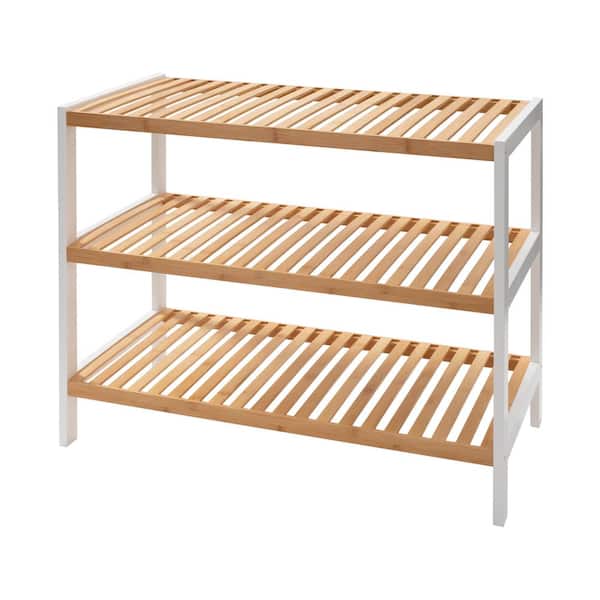 Organize It All Bamboo 3-Tier Freestanding Bathroom Shelf (12-in x 27.75-in  x 12-in) in the Bathroom Shelves department at