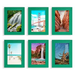 Textured 5 in. x 7 in. Green Picture Frame (Set of 6)