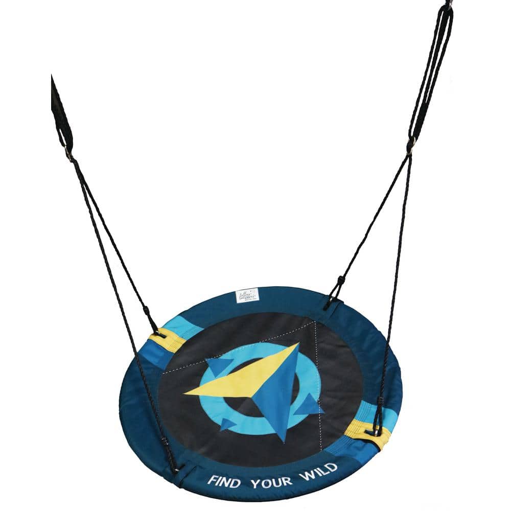 Adventure Blue and Yellow Fabric Multi-Person Saucer Swing