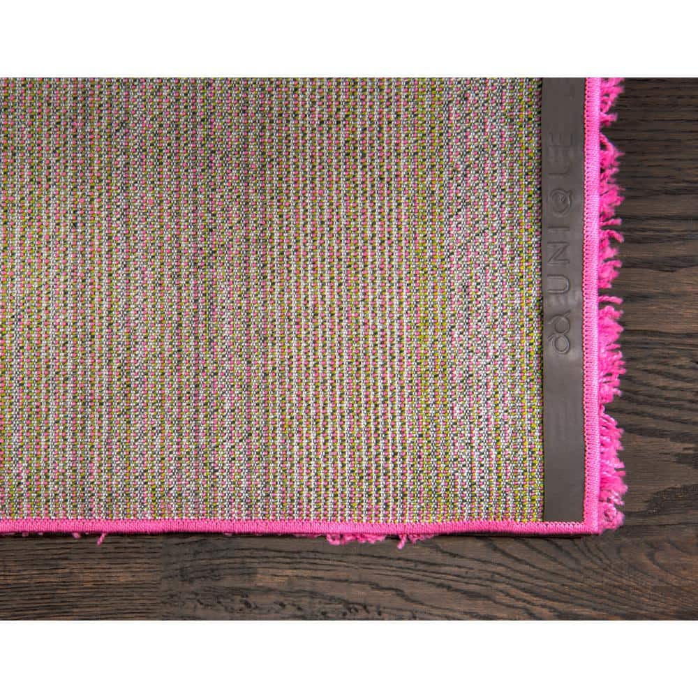 Taffy Pink Plush Rectangular Shag Area Rug for Easy Care