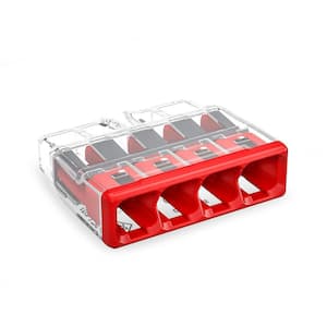 Splicing Connector 4-Conductors for Solid and Stranded Conductors in Red (80-Pieces)