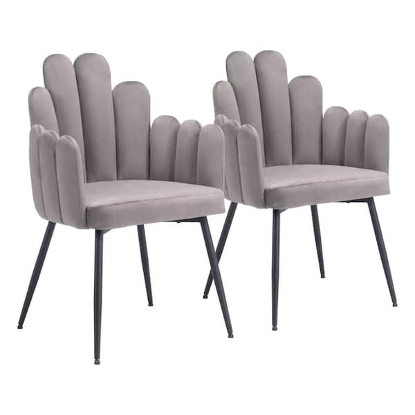 ZUO Noosa Gray 100% Polyester Dining Chair Set - (Set of 2)