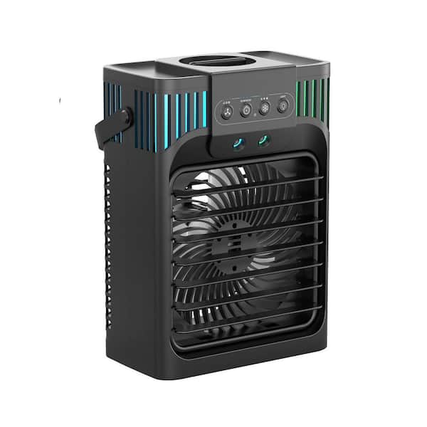 5,000 BTU 4-in-1 Portable Air Conditioner with 3-Speeds, 3-Modes, 7 LED Light, Remote, 1200ML Water Tank