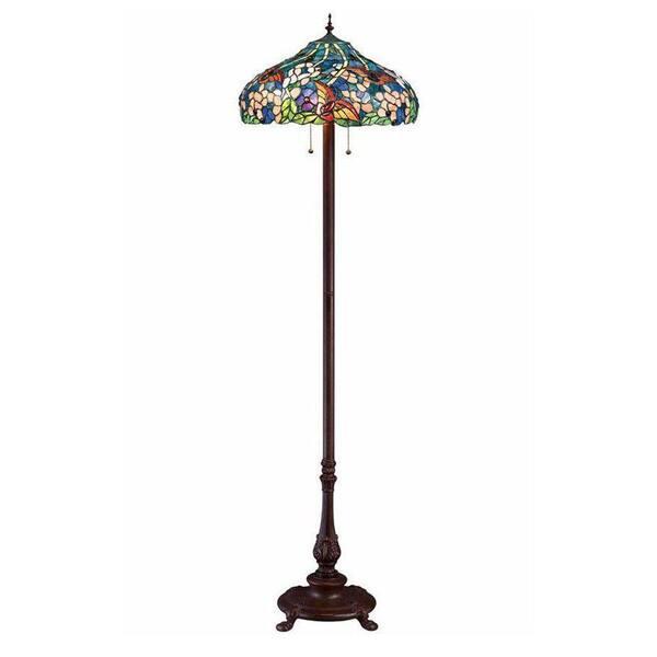 Home Decorators Collection Oyster Bay 60 in. Multi Butterflies Floor Lamp