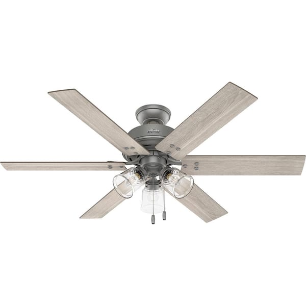 Hilmouth 52 in. Indoor Matte Silver Ceiling Fan with Light