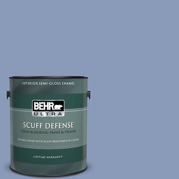 BEHR ULTRA 1 gal. #610D-5 Blueberry Popover Extra Durable Semi-Gloss Enamel Interior Paint & Primer