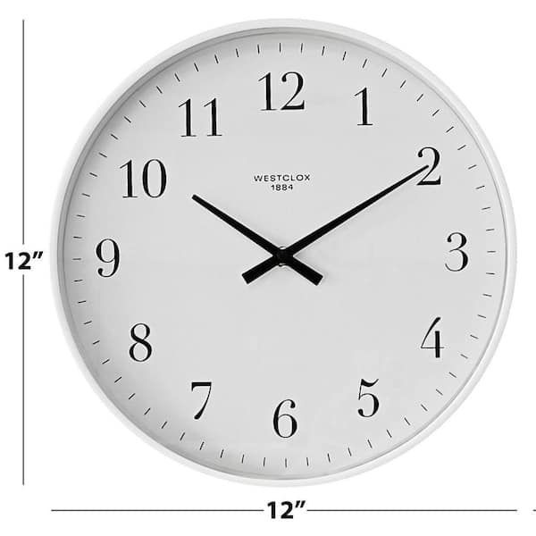 Westclox 12 in. White Wall Clock 33519W - The Home Depot