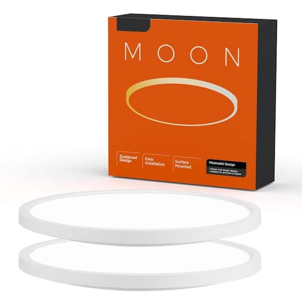 10 in. White Integrated LED Ceiling Light Fixture Flush Mount for Closet Porch (2-Pack)