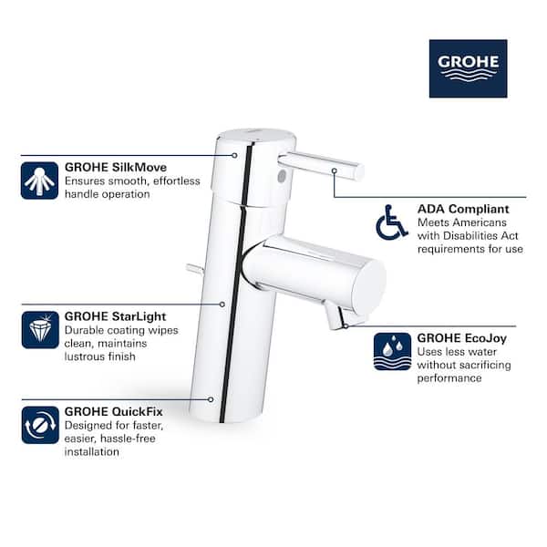 GROHE Concetto Single Hole Single-Handle Bathroom Faucet in Nickel