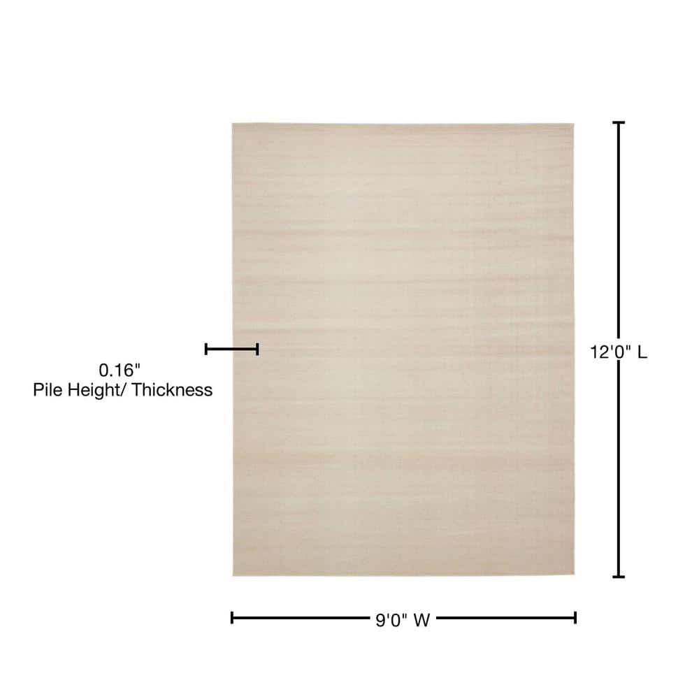 Beige Synthetic Rectangular 9' x 12' Easy Care Area Rug