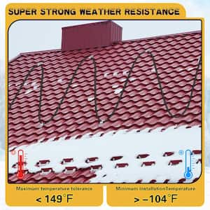 140 ft. Self-Regulating Roof Heating Cable Pipe Deicing Heating Cable Self Regulating Temperature w/ Mounting Buckle