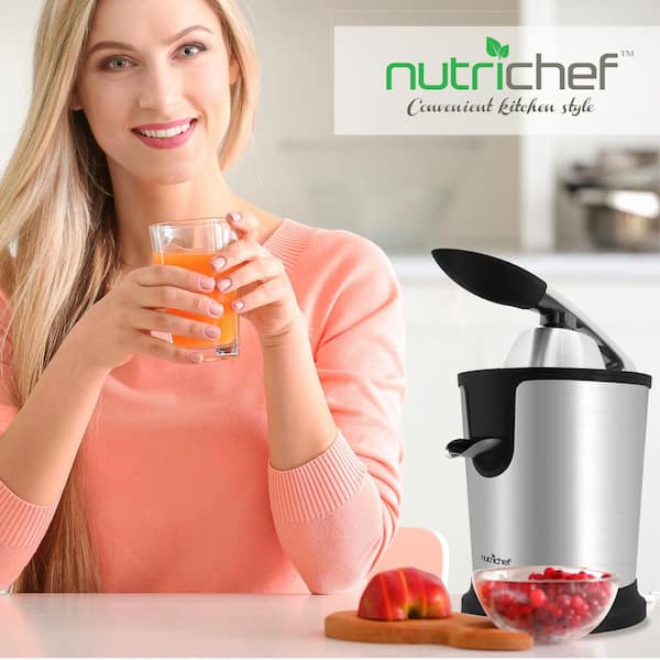 NutriChef Stainless Steel Slow Juicer Healthy Fruit & Vegetable Juice Extractor 
