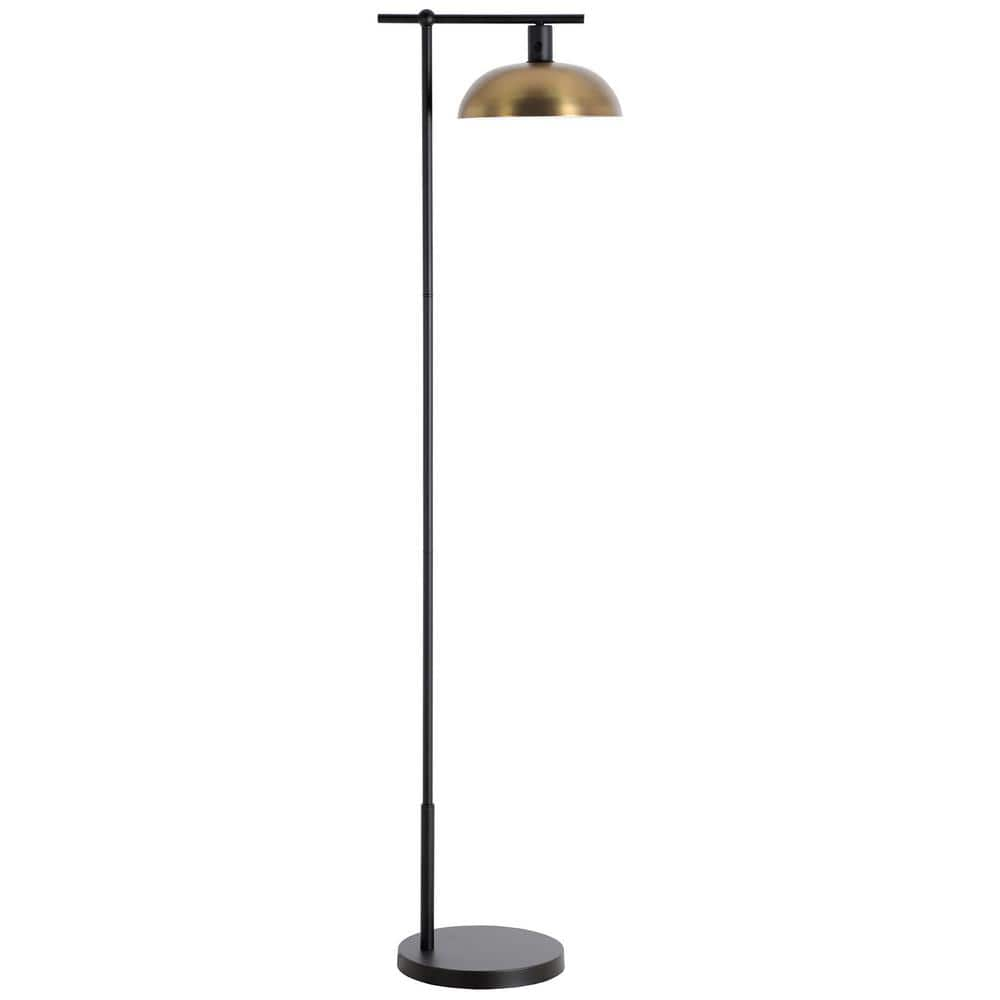 HomeRoots 68 in. Black and Gold 1 1-Way (On/Off) Standard Floor Lamp ...