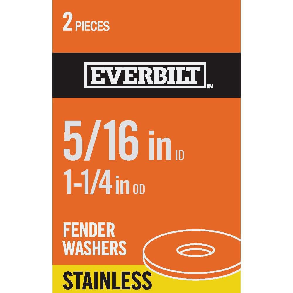 5/16 in. x 1-1/4 in. Stainless Steel Fender Washer (2 Per Pack) -  Everbilt, 825241