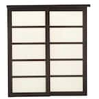 TRUporte 48 in. x 80.5 in. 2290 Series Espresso 3-Lite Tempered Frosted ...