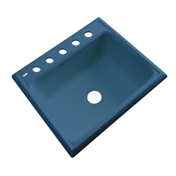 Thermocast Wentworth Drop-In Acrylic 25 in. 5-Hole Single Basin Kitchen Sink in Rhapsody Blue