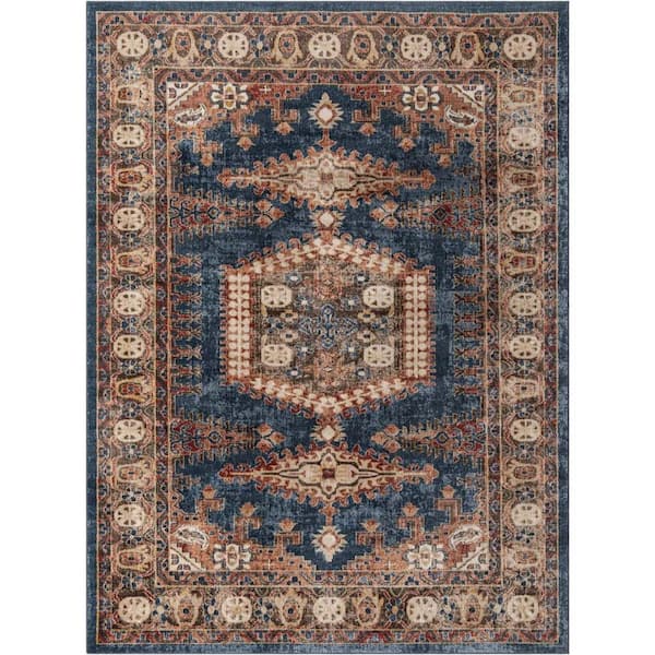 Unique Loom Utopia Larissa Blue 7' 10 x 11' 0 Area Rug