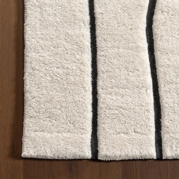 RUGS USA Nazco Abstract New Zealand Wool Charcoal 10 ft. x 14 ft