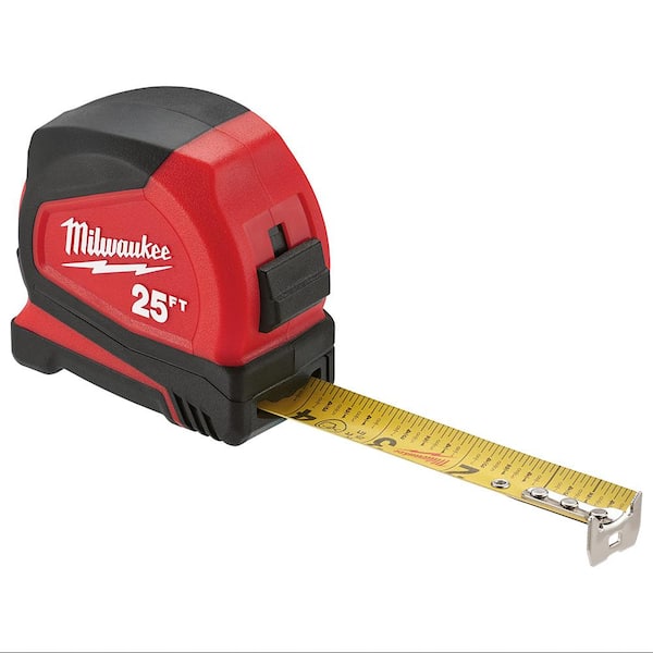 Milwaukee 25 ft Compact Wide Blade Tape Measure 2 Pack NEW 