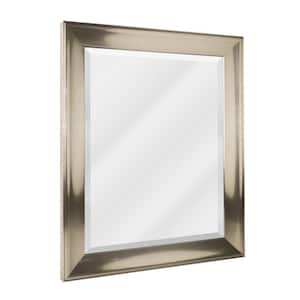 18 in. x 29.5 in. Traditional Brushed Nickel Framed Wall Vanity Mirror