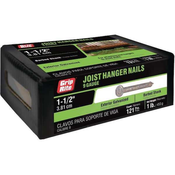 Grip-Rite #9 x 1-1/2 in. 12-Penny Hot Galvanized Joist Hanger Nails (1 lb.-Pack)