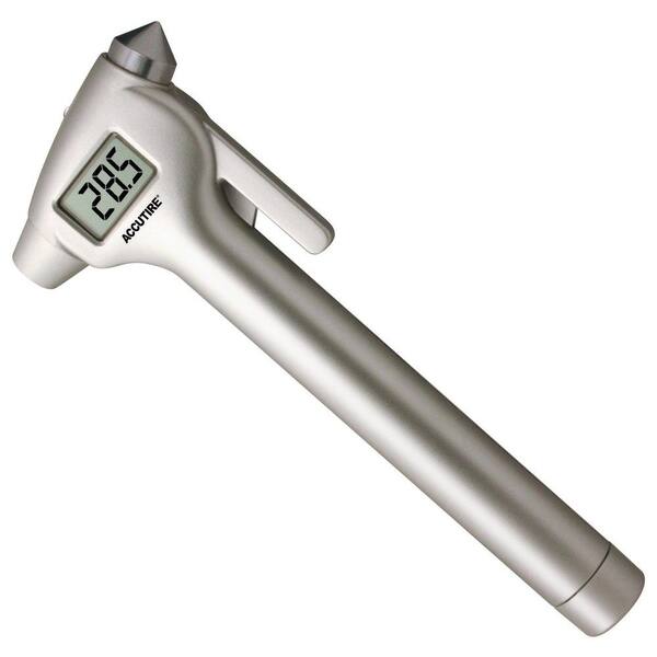 ACCUTIRE Accutire Digital Tire Pressure Gauge with Emergency Hammer, Seatbelt Blade and White LED Flashlight