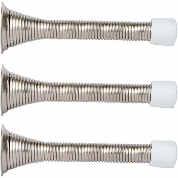 Mega Handles Spring Door Stopper with Rubber Tip : Flexible Spring Bumper : Wall Protection : Easy Installation