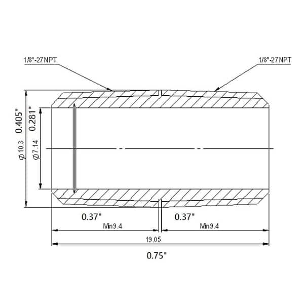 1/8 in. x Close MIP Brass Nipple Fitting