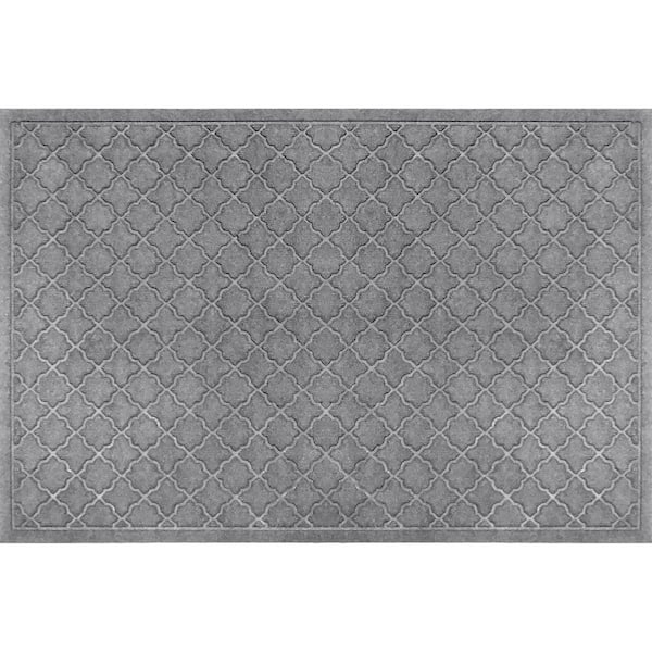 Bungalow Flooring Waterhog Cordova 45 in. x 70 in. PET Polyester Indoor Outdoor Mat Medium Gray