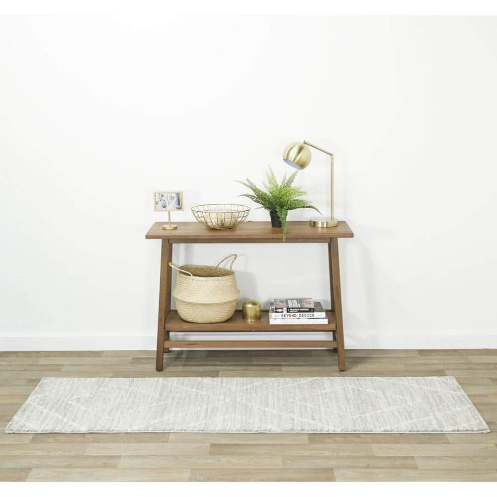 Taupe 8' x 10' Rectangular Synthetic Geometric Area Rug
